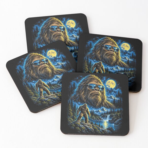 Item preview, Bigfoot Moonlit Mountain Wilderness Fantasy  designed and sold by Lecalciro.