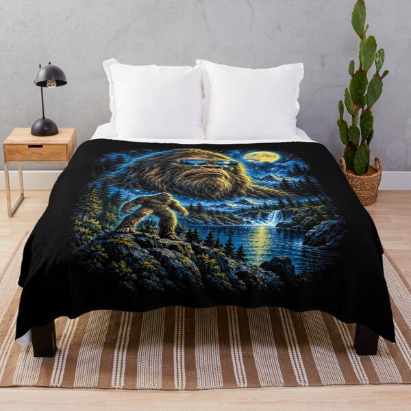 Item preview, Bigfoot Moonlit Mountain Wilderness Fantasy  designed and sold by Lecalciro.