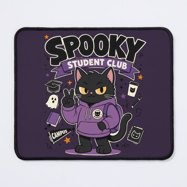 Item preview, Spooky Student Club Black Cat Campus Halloween designed and sold by CloudyCatArt.