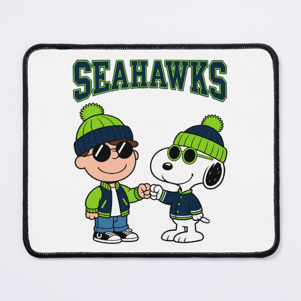 Item preview, Charlie Brown & Snoopy Seattle Seahawks Football Retro F320 designed and sold by GLUVY-THEME.