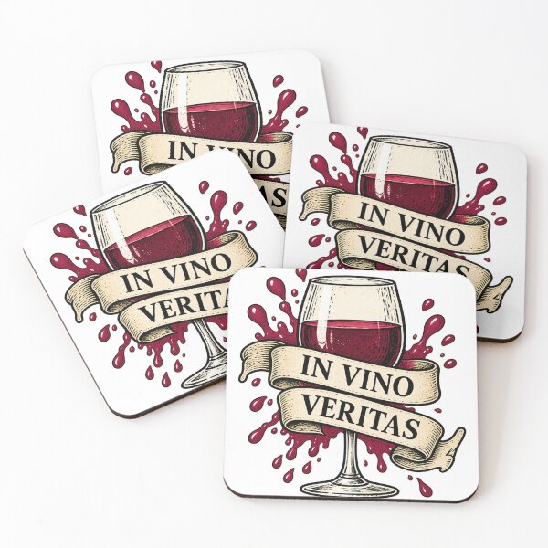 Item preview, In Vino Veritas – Vintage Wine Glass & Latin Banner designed and sold by MetaModel Editions.