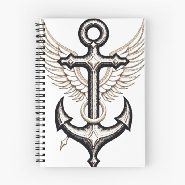 Item preview, Golden Anchor with Wings: Hope and Stability in Faith Tattoo Flash designed and sold by Qubivibe.