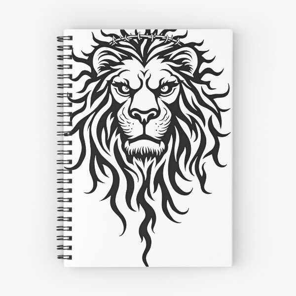 Item preview, Tribal Lion Head Tattoo Flash: Strength and Sacrifice designed and sold by Qubivibe.