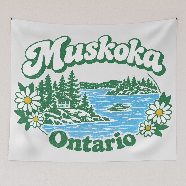 Item preview, Muskoka Cute Groovy Cottage Lake designed and sold by HowToCanadian.