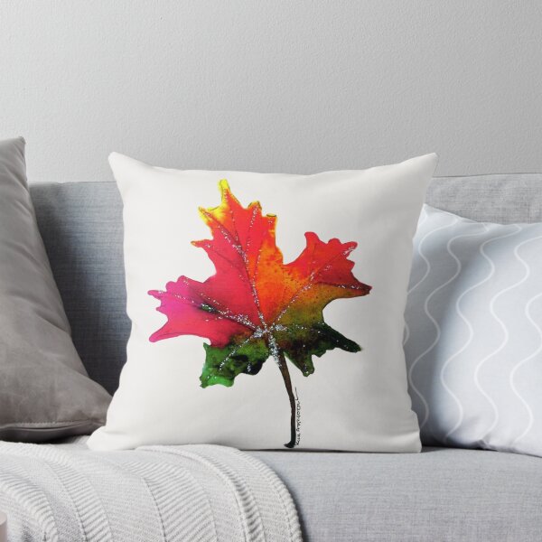 Item preview, Original watercolor of a colorful maple leaf with frost. designed and sold by aswoa.
