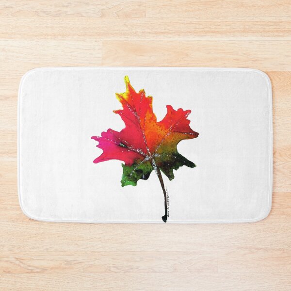 Item preview, Original watercolor of a colorful maple leaf with frost. designed and sold by aswoa.