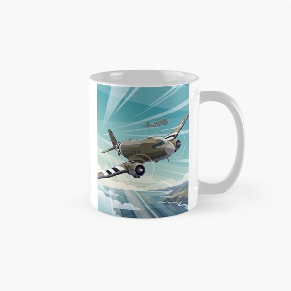 Aperçu de l'œuvre Illustration du Douglas C-47 Skytrain en virage créée et vendue par Airpower Art.