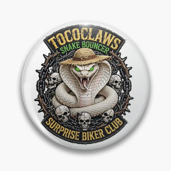 Item preview, White Cobra Snake Bouncer Straw Hat | Surprise Biker Club Patch Graphic   designed and sold by TOCOCLAWS.