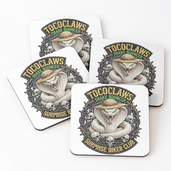 Item preview, White Cobra Snake Bouncer Straw Hat | Surprise Biker Club Patch Graphic designed and sold by TOCOCLAWS.