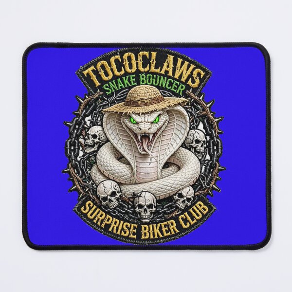 Item preview, White Cobra Snake Bouncer Straw Hat | Surprise Biker Club Patch Graphic designed and sold by TOCOCLAWS.