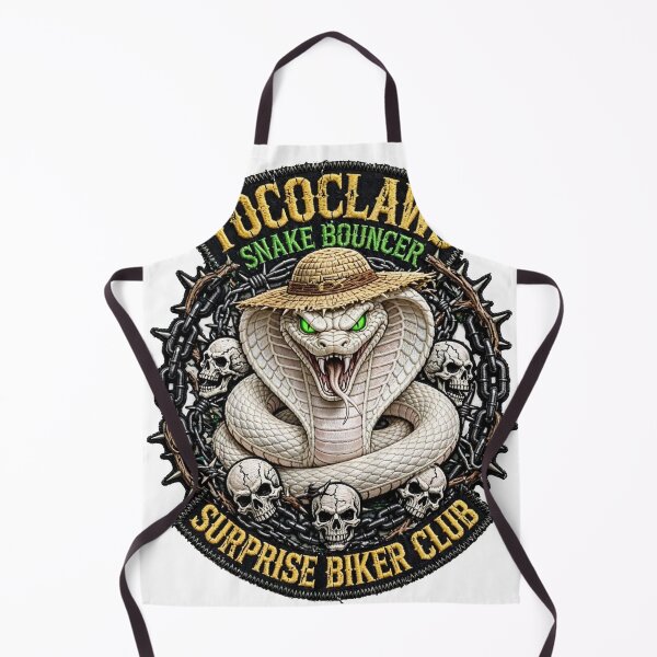 Item preview, White Cobra Snake Bouncer Straw Hat | Surprise Biker Club Patch Graphic   designed and sold by TOCOCLAWS.