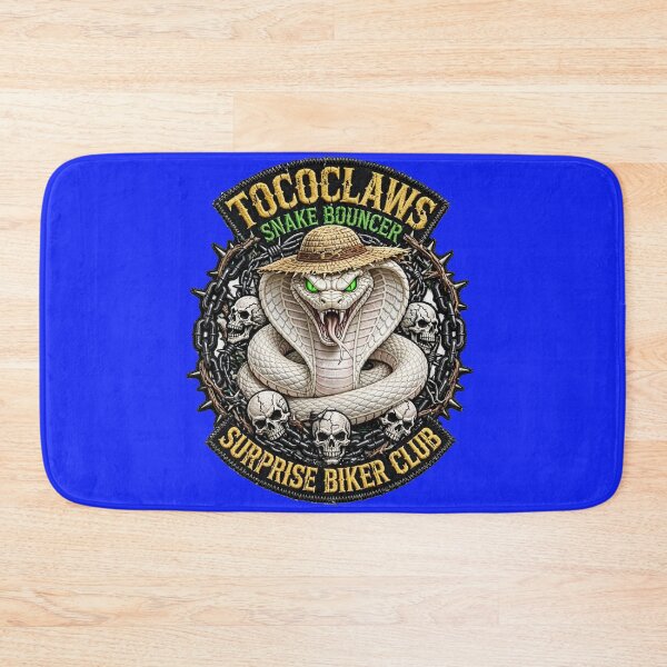 Item preview, White Cobra Snake Bouncer Straw Hat | Surprise Biker Club Patch Graphic   designed and sold by TOCOCLAWS.