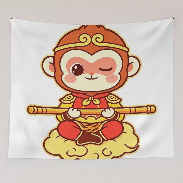 Item preview, Winking Chibi Sun Wukong Meditating Cloud designed and sold by DigArtis.
