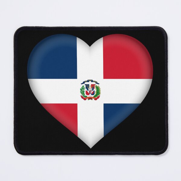 Item preview, Dominican Republic 3D Flag Heart National Symbol for Expat Style designed and sold by YAZ.