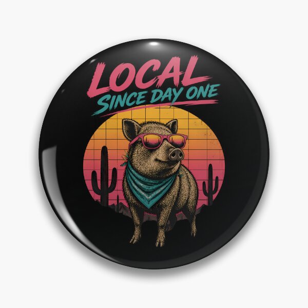 Item preview, Local Since Day One – Javelina Collared Peccary Retro Southwest designed and sold by Art-Arcade6.