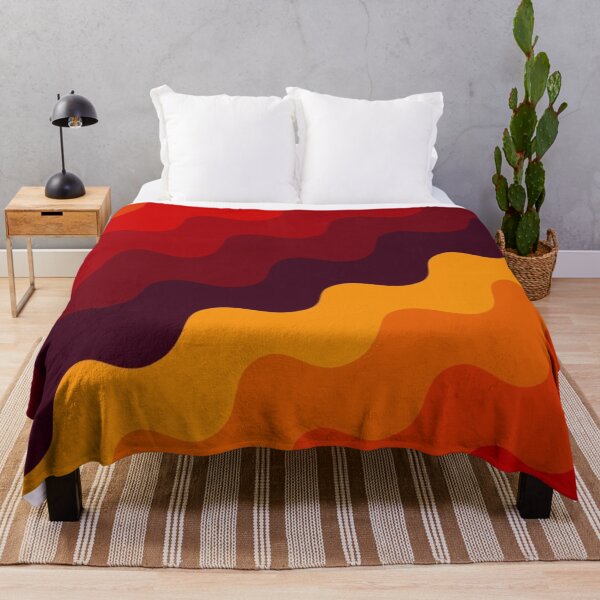 Item preview, 70s Retro Wavy Stripe Pattern — Warm Autumn Orange Red Groovy Waves designed and sold by LYAN-STORE.