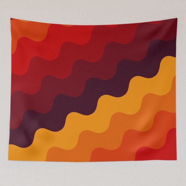 Item preview, 70s Retro Wavy Stripe Pattern — Warm Autumn Orange Red Groovy Waves designed and sold by LYAN-STORE.