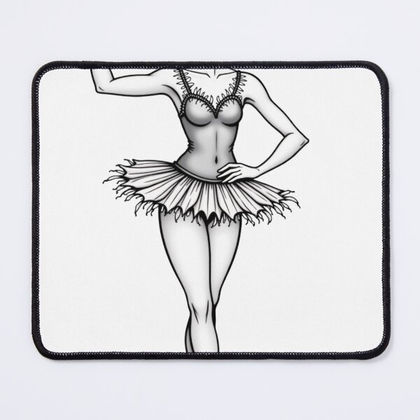 Item preview, Ballerina with a Cherry | Coquette Tattoo Flash designed and sold by Qubivibe.