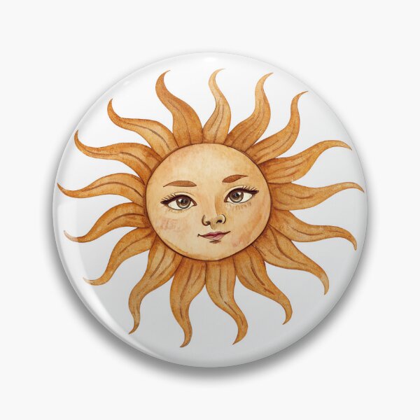Item preview, Watercolor Celestial Orange Sun with Face designed and sold by AlinaMel.