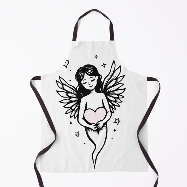 Item preview, Angel with Heart Bow Tattoo Flash designed and sold by Qubivibe.
