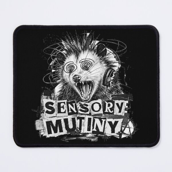 Item preview, Screaming Opossum With Headphones Sensory Overload Feral Grunge Punk Art designed and sold by Yellowriversss.