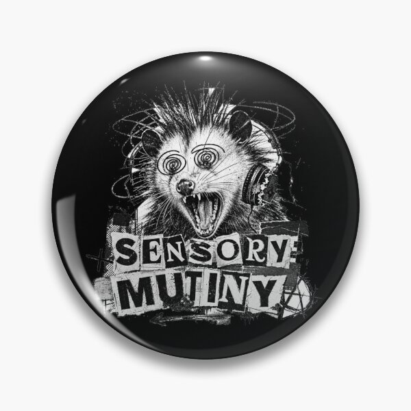 Item preview, Screaming Opossum With Headphones Sensory Overload Feral Grunge Punk Art designed and sold by Yellowriversss.