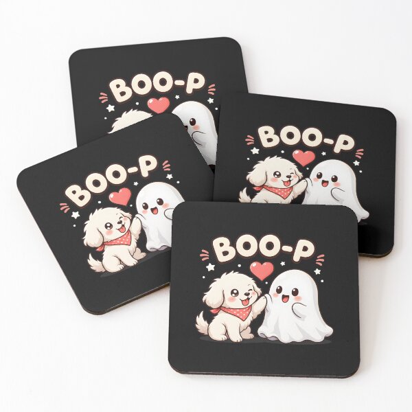 Item preview, Cute Dog Booping Ghost Kawaii Boo-P Design designed and sold by OlyvieArt.