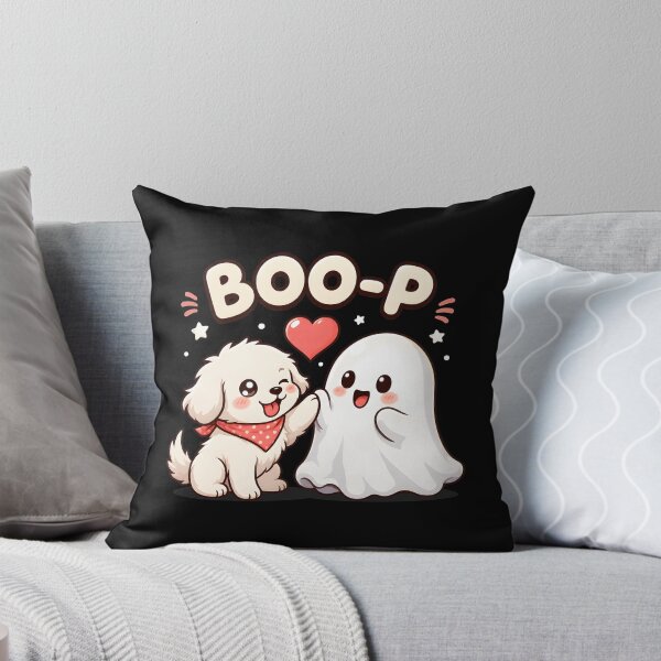 Item preview, Cute Dog Booping Ghost Kawaii Boo-P Design designed and sold by OlyvieArt.