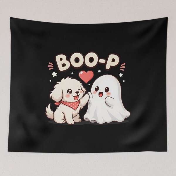 Item preview, Cute Dog Booping Ghost Kawaii Boo-P Design designed and sold by OlyvieArt.
