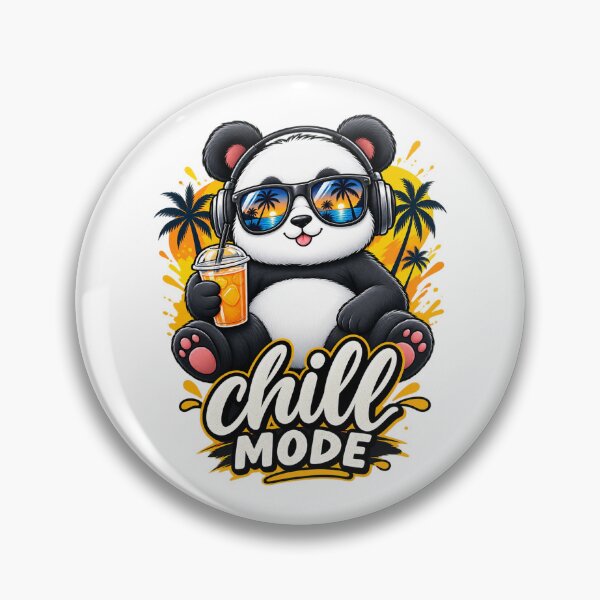 Item preview, Chill Mode Panda with Headphones Summer Vibes Cartoon Design designed and sold by mbmstores.