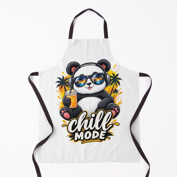 Item preview, Chill Mode Panda with Headphones Summer Vibes Cartoon Design designed and sold by mbmstores.