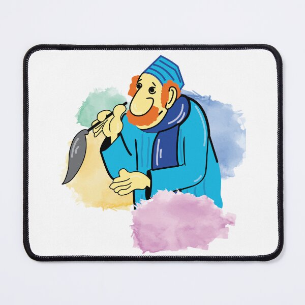 Item preview, Creative Blue Scarfed Artist with Big Paintbrush designed and sold by Minem39.