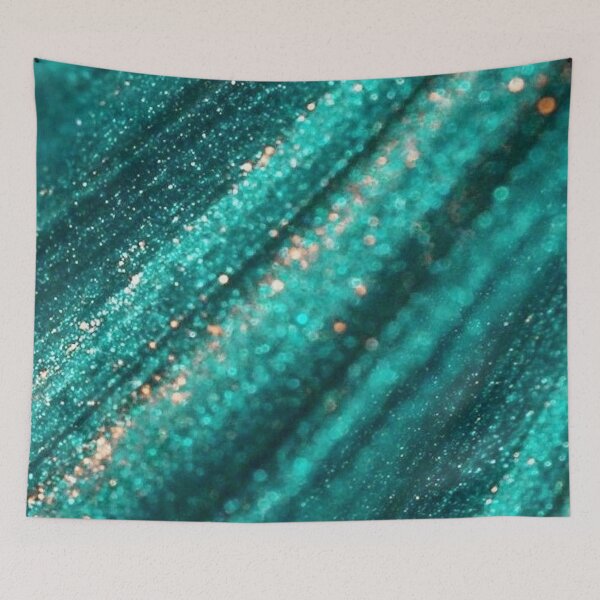 Item preview, Emerald Green Teal Glitter Texture — Sparkly Turquoise Glam Background designed and sold by LYAN-STORE.