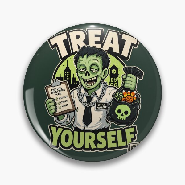 Item preview, Treat Yourself Zombie Office Manager Halloween designed and sold by CloudyCatArt.
