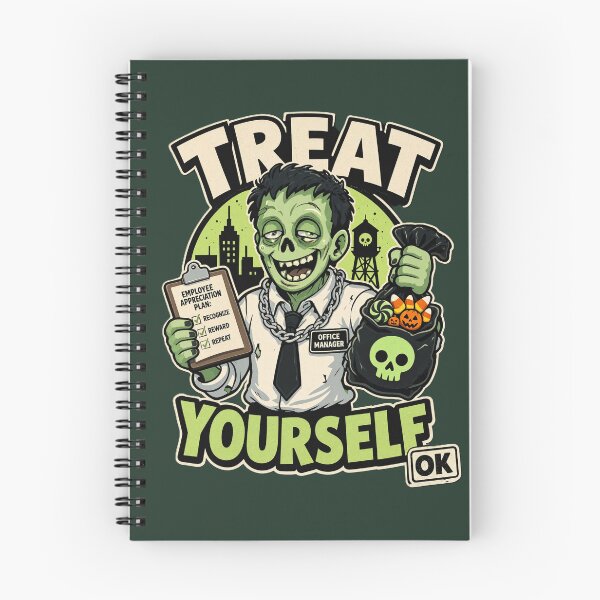 Item preview, Treat Yourself Zombie Office Manager Halloween designed and sold by CloudyCatArt.