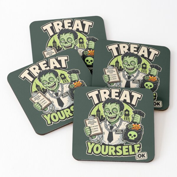 Item preview, Treat Yourself Zombie Office Manager Halloween designed and sold by CloudyCatArt.