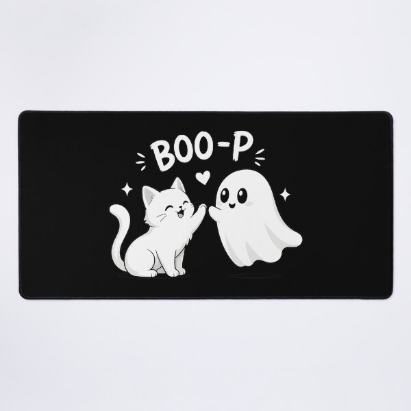 Item preview, Cute Cat Booping Ghost Halloween Kawaii Art designed and sold by OlyvieArt.