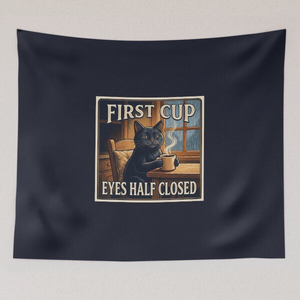 Item preview, First Cup, Eyes Half Closed designed and sold by QuietNovaShop.