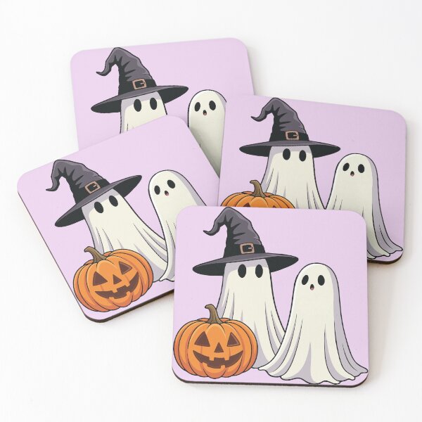 Item preview, Cute Sheet Ghosts with Witch Hat & Pumpkin Halloween designed and sold by BrownHorse90s.