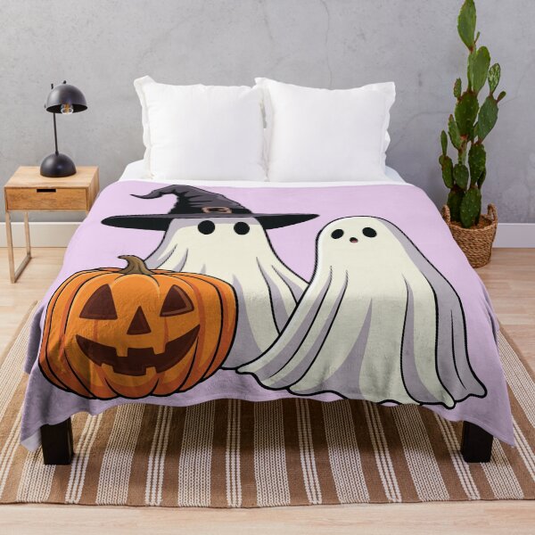 Item preview, Cute Sheet Ghosts with Witch Hat & Pumpkin Halloween designed and sold by BrownHorse90s.