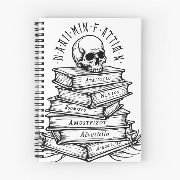 Item preview, Vintage Skull Among Books Line Art for Dark Academia Lovers designed and sold by Qubivibe.