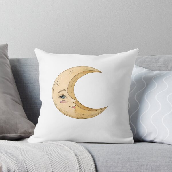Item preview, Watercolor Pastel Sleeping Crescent Moon designed and sold by AlinaMel.