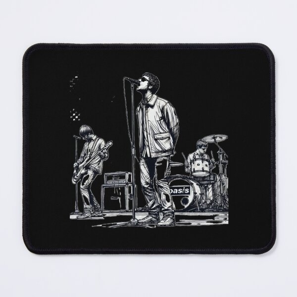 Item preview, Minimalist Line Art of Oasis Performing – Retro Britpop Band designed and sold by adbeel.
