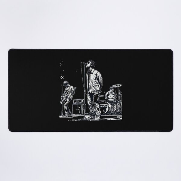 Item preview, Minimalist Line Art of Oasis Performing – Retro Britpop Band designed and sold by adbeel.