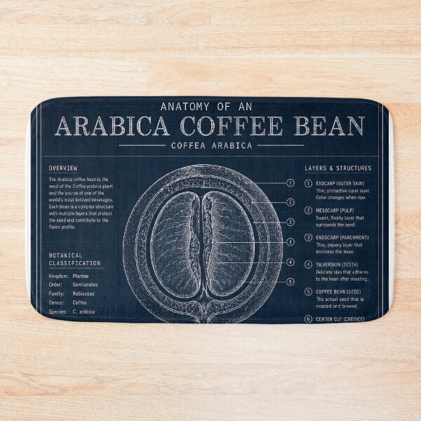 Item preview, Coffee Bean Anatomy Scientific Blueprint Wall Art Design designed and sold by Artycom.