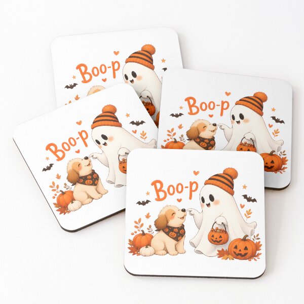 Item preview, Boo-p Ghost Dog Halloween Cute Art designed and sold by OlyvieArt.