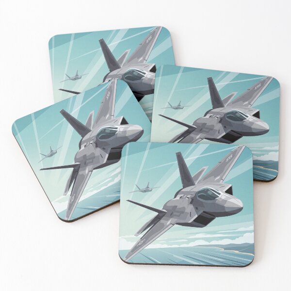 Item preview, F-22 Raptor Banking Vector Illustration designed and sold by Airpower Art.