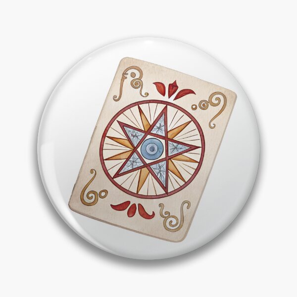 Item preview, Watercolor Pentagram Compass Tarot Card designed and sold by AlinaMel.
