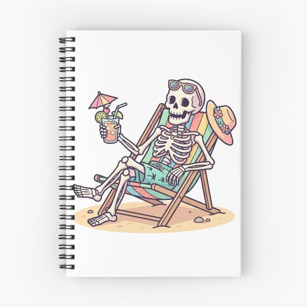 Item preview, Chill Skeleton Beach Cocktail Lounge Summer Vacation Halloween Shirt designed and sold by TeNovaStudio ⭐⭐⭐⭐⭐.