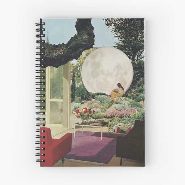 Item preview, moon woman vintage collage nature living room dream designed and sold by seventies.collages.